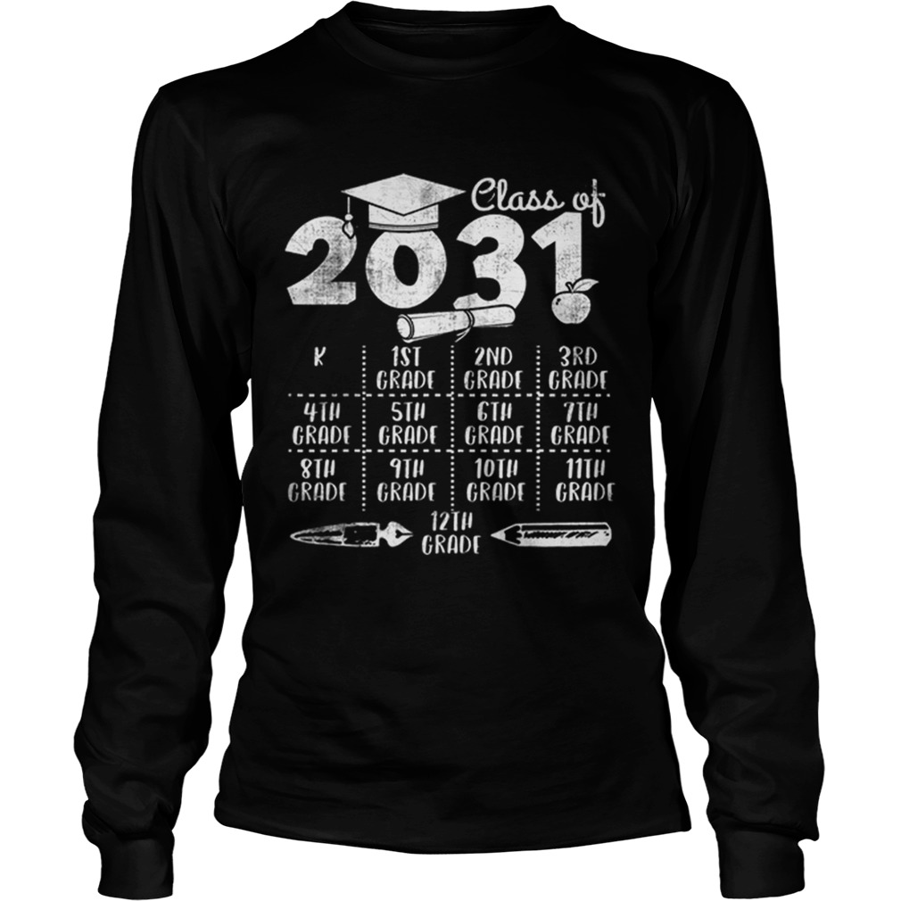 Class of 2031 Back to School with space for checkmarks LongSleeve