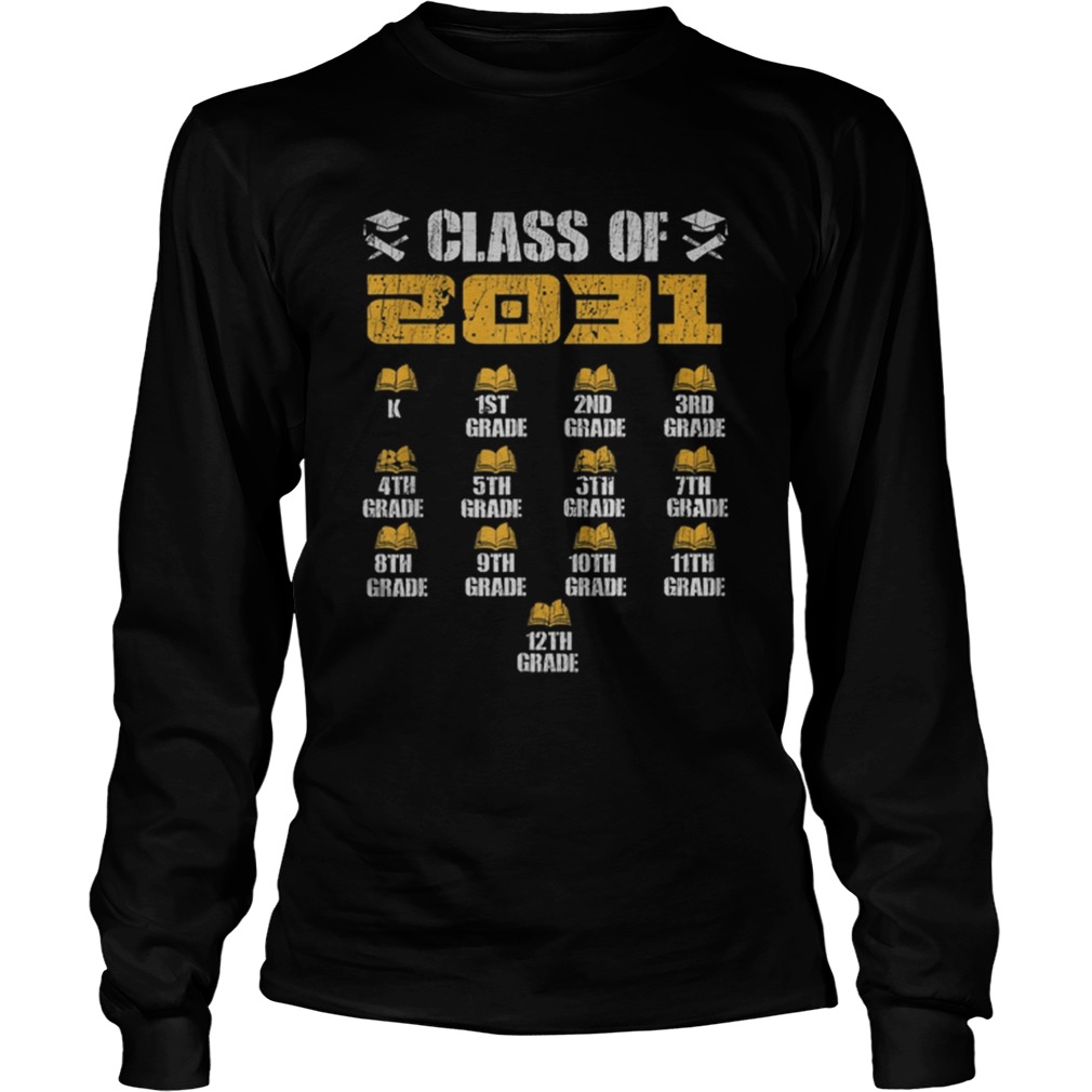 Class of 2031 Grow With Me with space for checkmarks LongSleeve