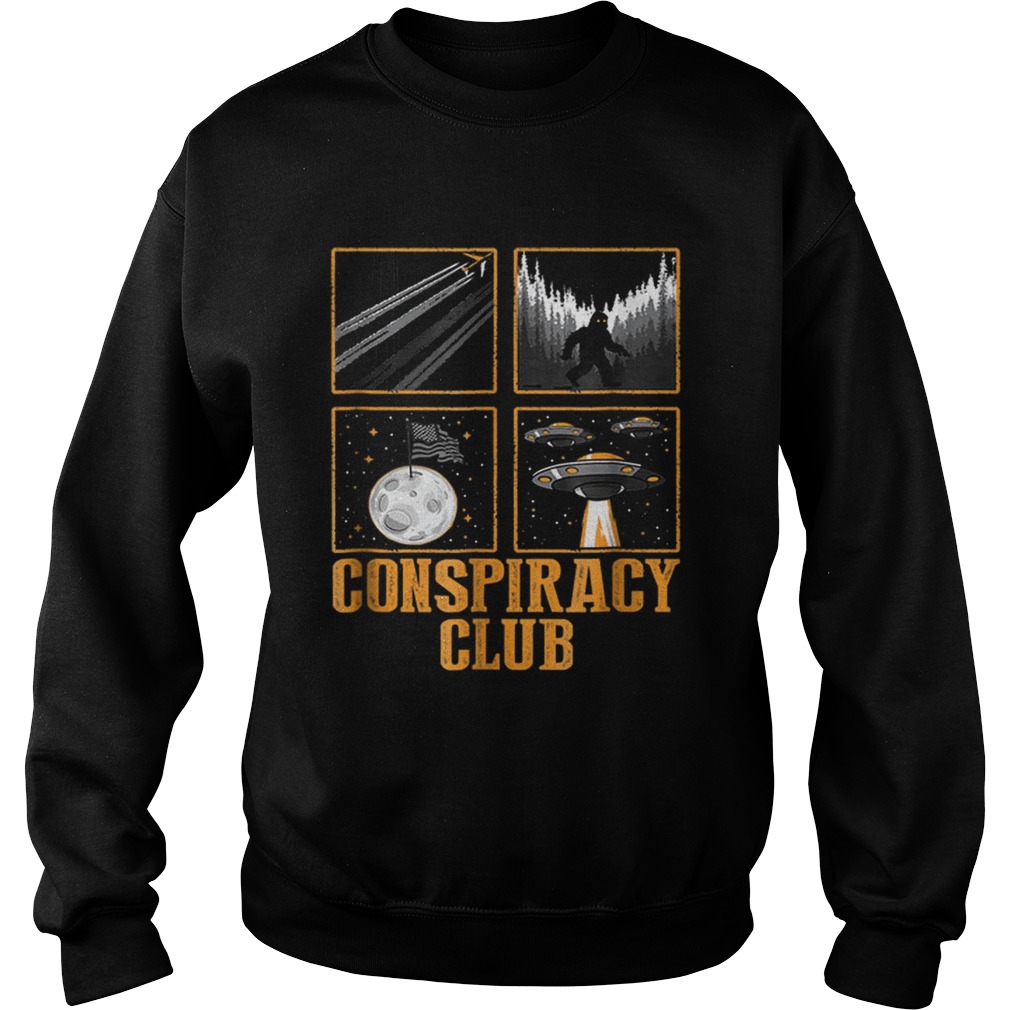 Conspiracy Club Bigfoot Ufo Aliens Moon Landing Sweatshirt