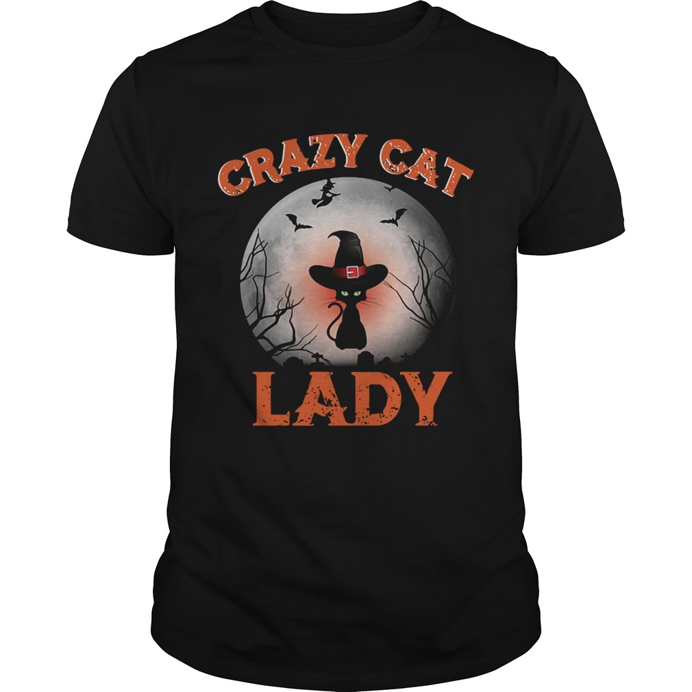 Crazy cat lady moon Halloween shirt