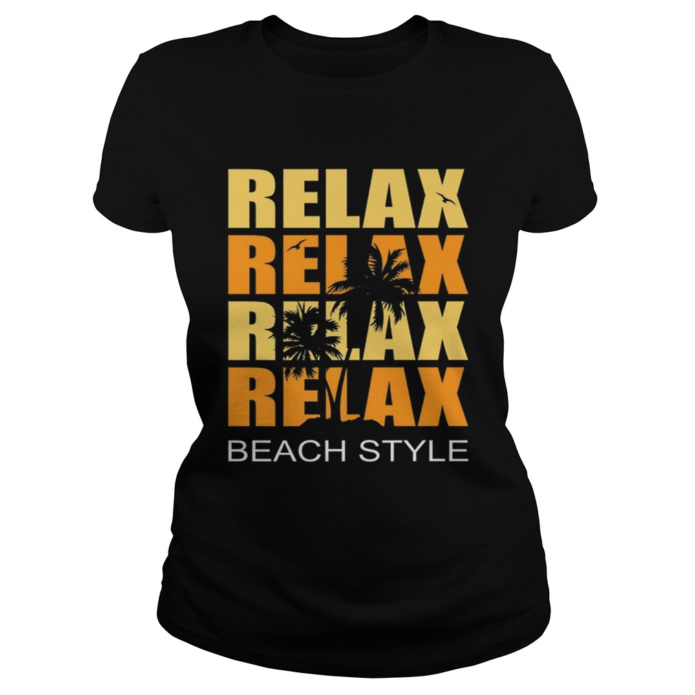 Cute Relax Sunset Beach Vacation Palm Tree Holiday Premium Classic Ladies