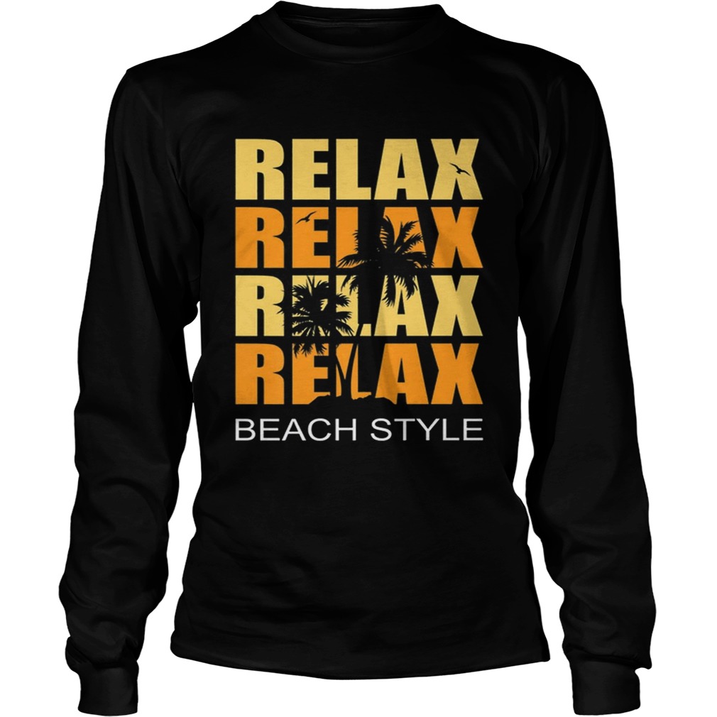 Cute Relax Sunset Beach Vacation Palm Tree Holiday Premium LongSleeve