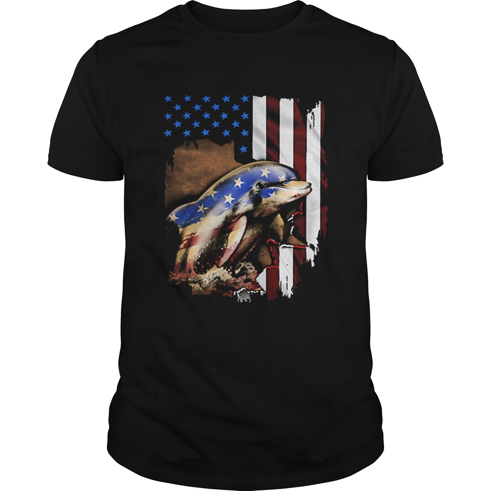 Dolphin American flag 4th of july shirt