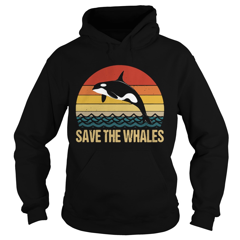 Dolphin save the Whales sunset Hoodie