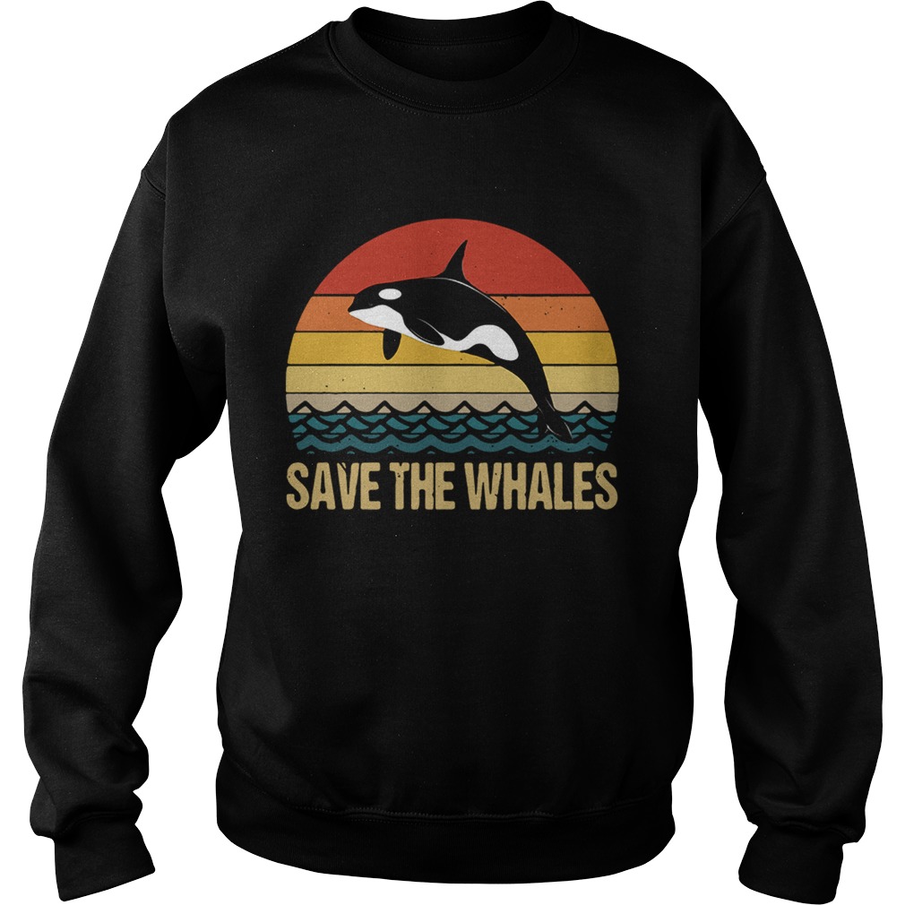 Dolphin save the Whales sunset Sweatshirt