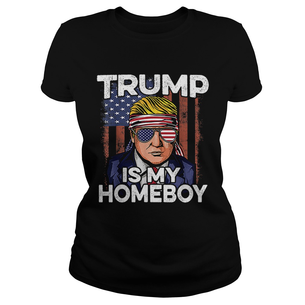 Donald Trump Is My Homeboy Glasses Headband Usa Flag 4th Of July Classic Ladies