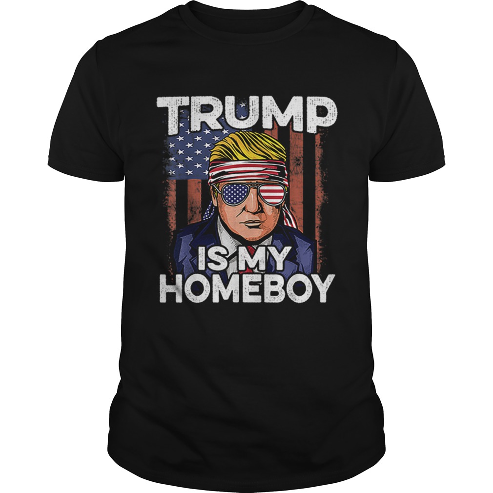 Donald Trump Is My Homeboy Glasses Headband Usa Flag 4th Of July shirt