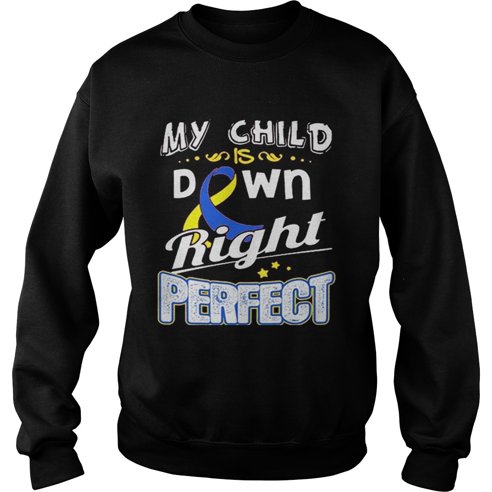 Down Syndrome Awareness My child is down right perfect Sweatshirt
