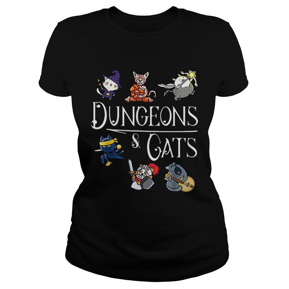 Dungeons and Cats Cartoon Character Cat Lover Classic Ladies