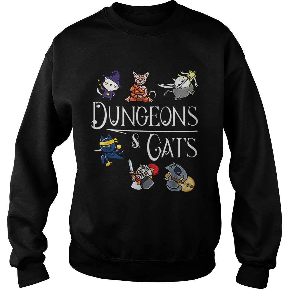 Dungeons and Cats Cartoon Character Cat Lover Sweatshirt