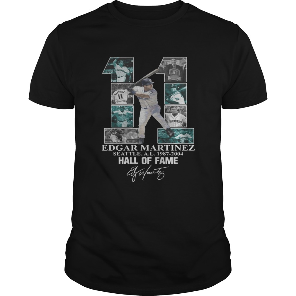 Edgar Martinez 11 Seattle Hall Of Fame signature shirt