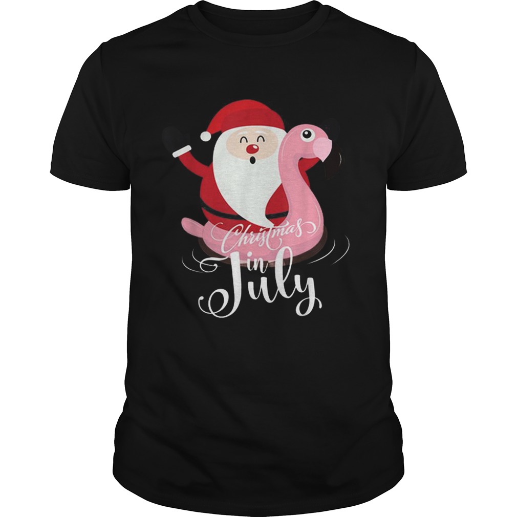 Flamingo Christmas In July Party Xmas Partys shirt