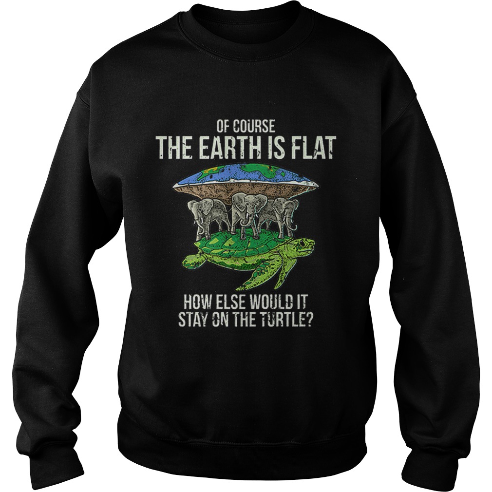 Flat Earth Society Turtle Elephants Stay On The Turtle Sweatshirt