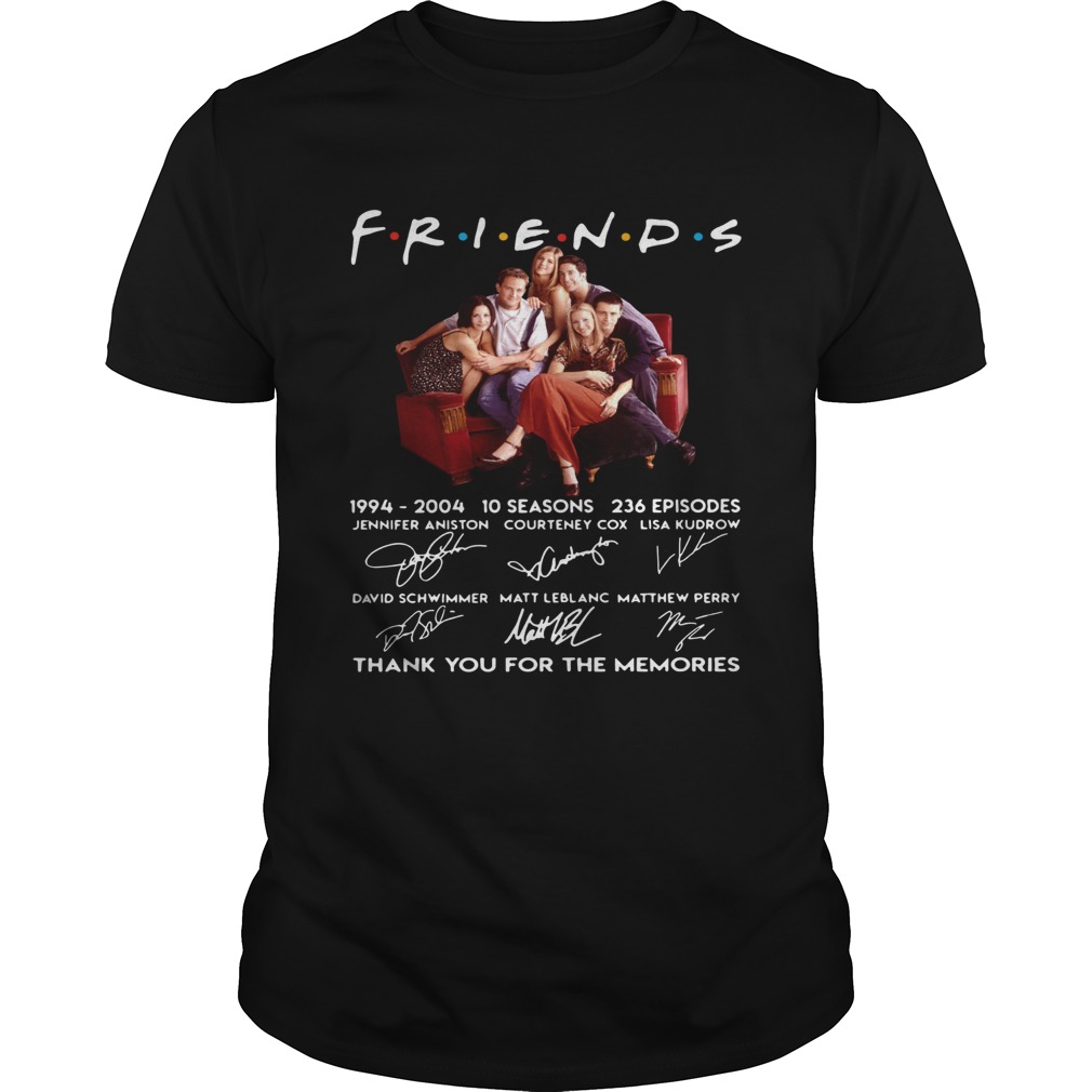 Friends TV show 1994 2004 10 seasons 236 episodes thank you for the memories shirt