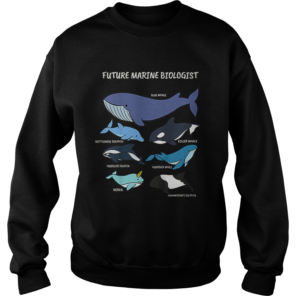 Future Marine Biologist Types of Whales and Dolphins Whale Let It Be Nature Sweatshirt