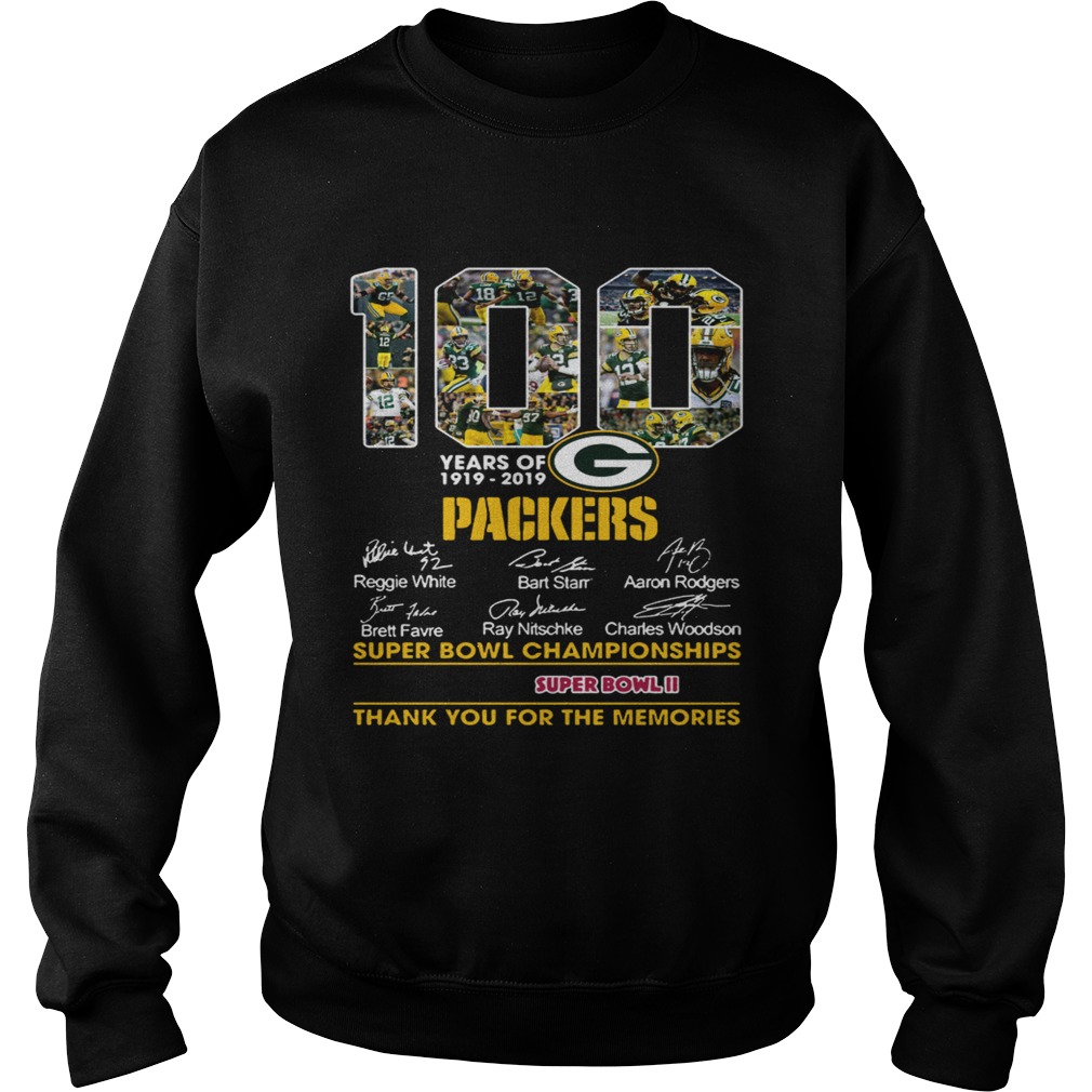 Green Bay Packers 100th anniversary 19192019 signature Sweatshirt