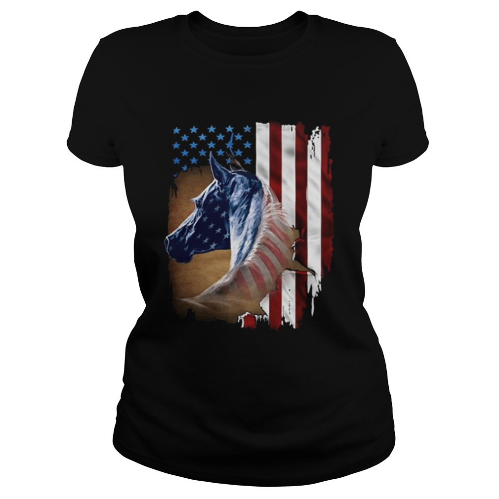 Horse American flag 4th of july Classic Ladies