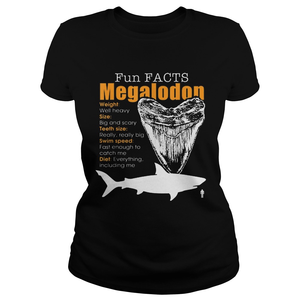 Hot Funy Facts Megalodon Shark Weight Size Teeth Size Swim Speed Diet Classic Ladies