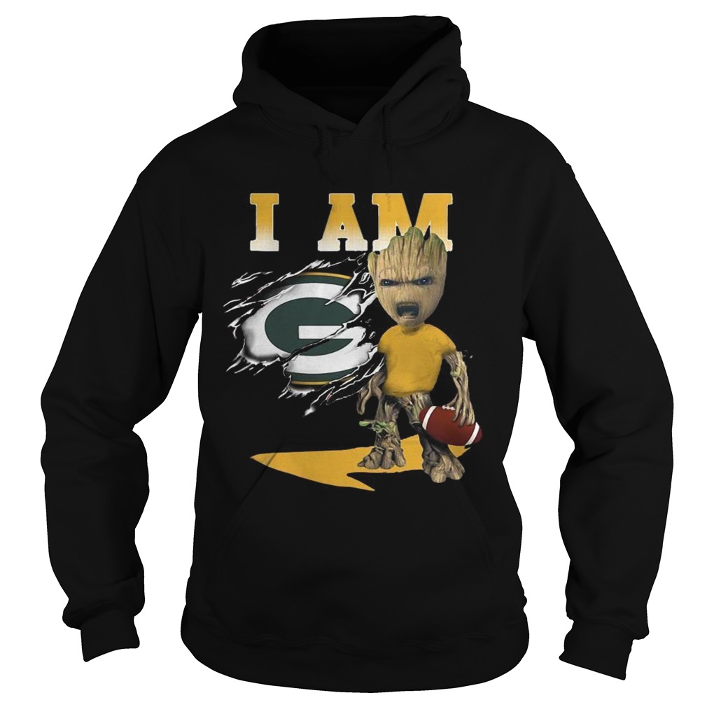 I Am Green Bay Packers Baby Groot Hoodie