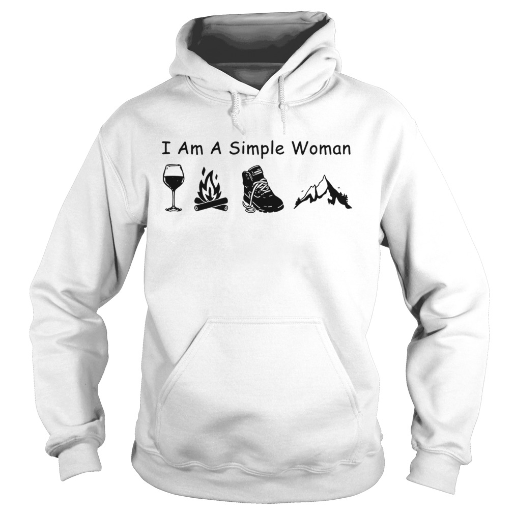 I am a simple woman I love wine camping boot and hiking Hoodie