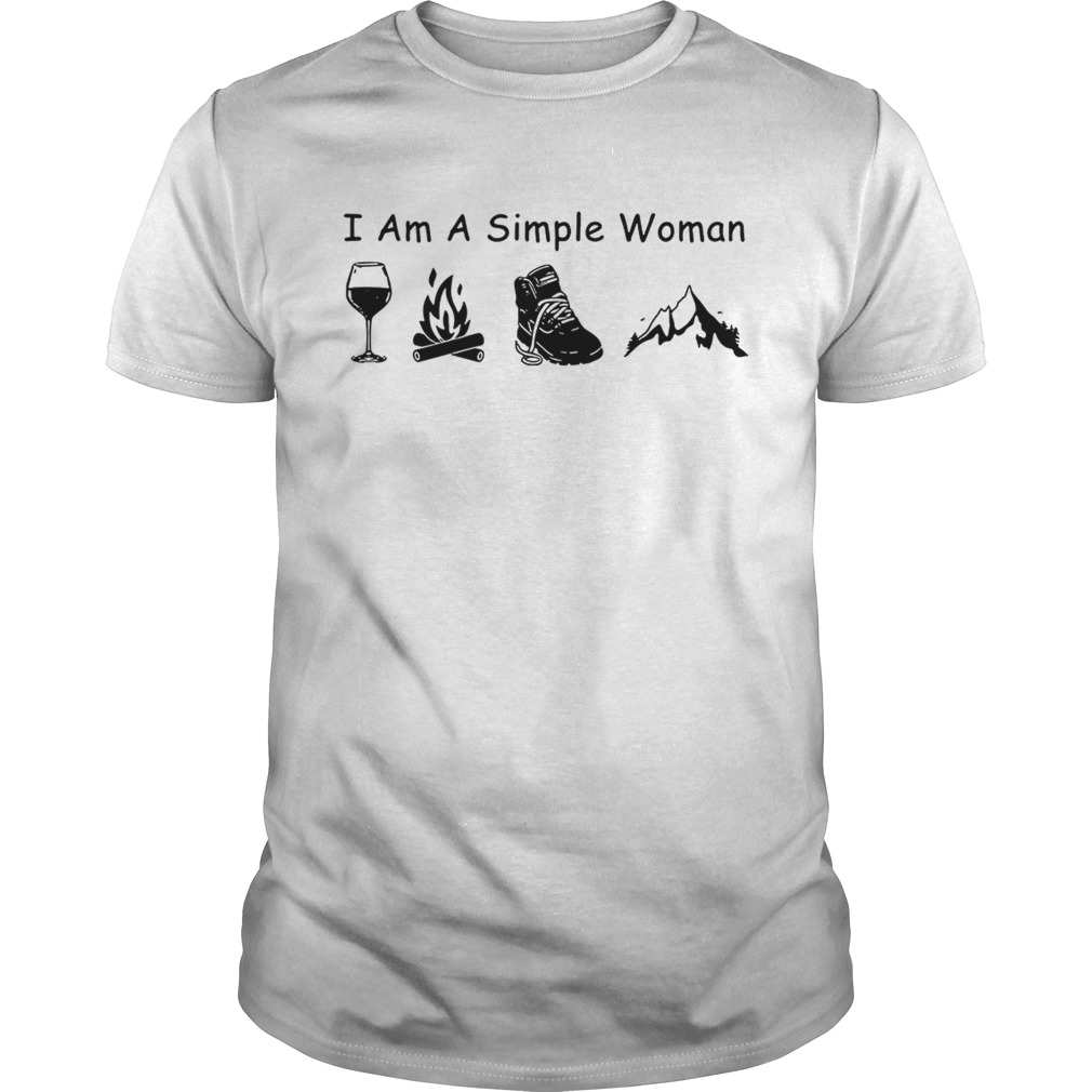 I am a simple woman I love wine camping boot and hiking Unisex