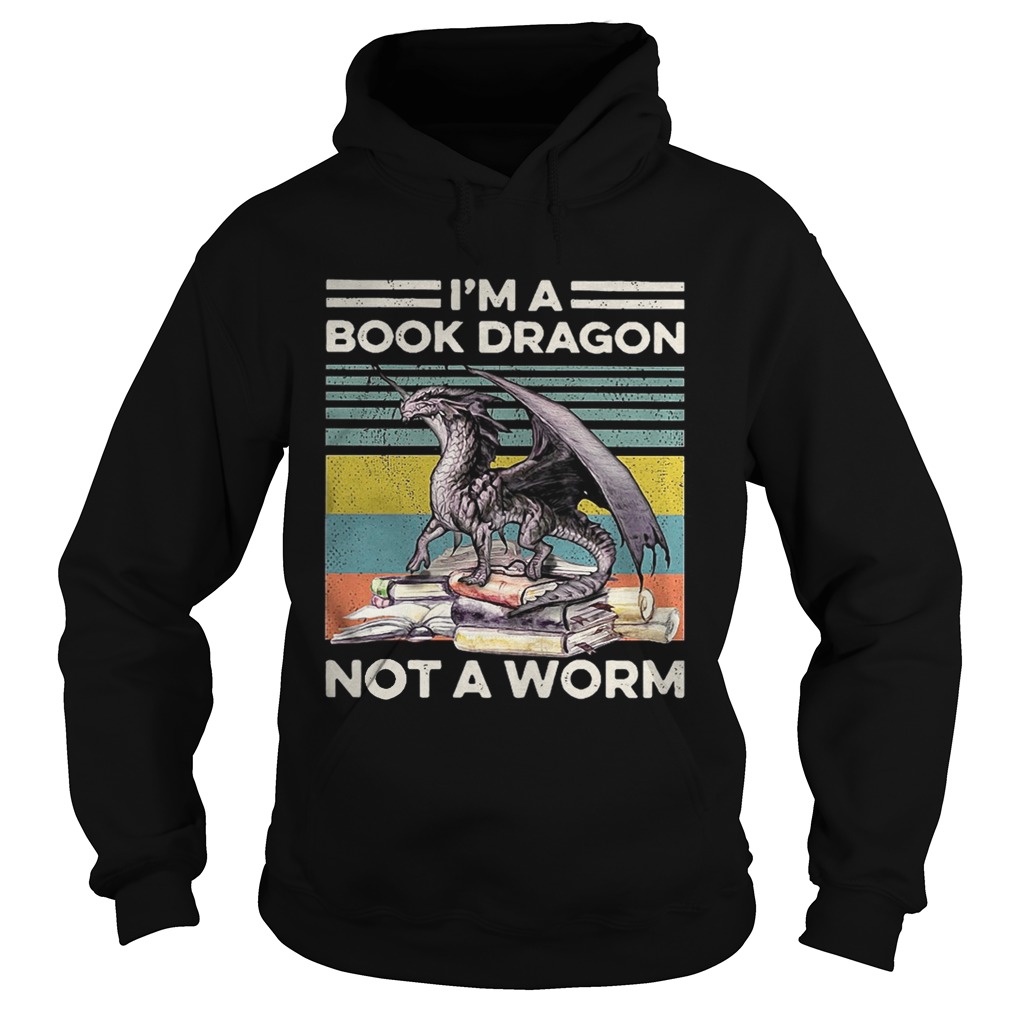 Im a book dragon not a worm vintage Hoodie