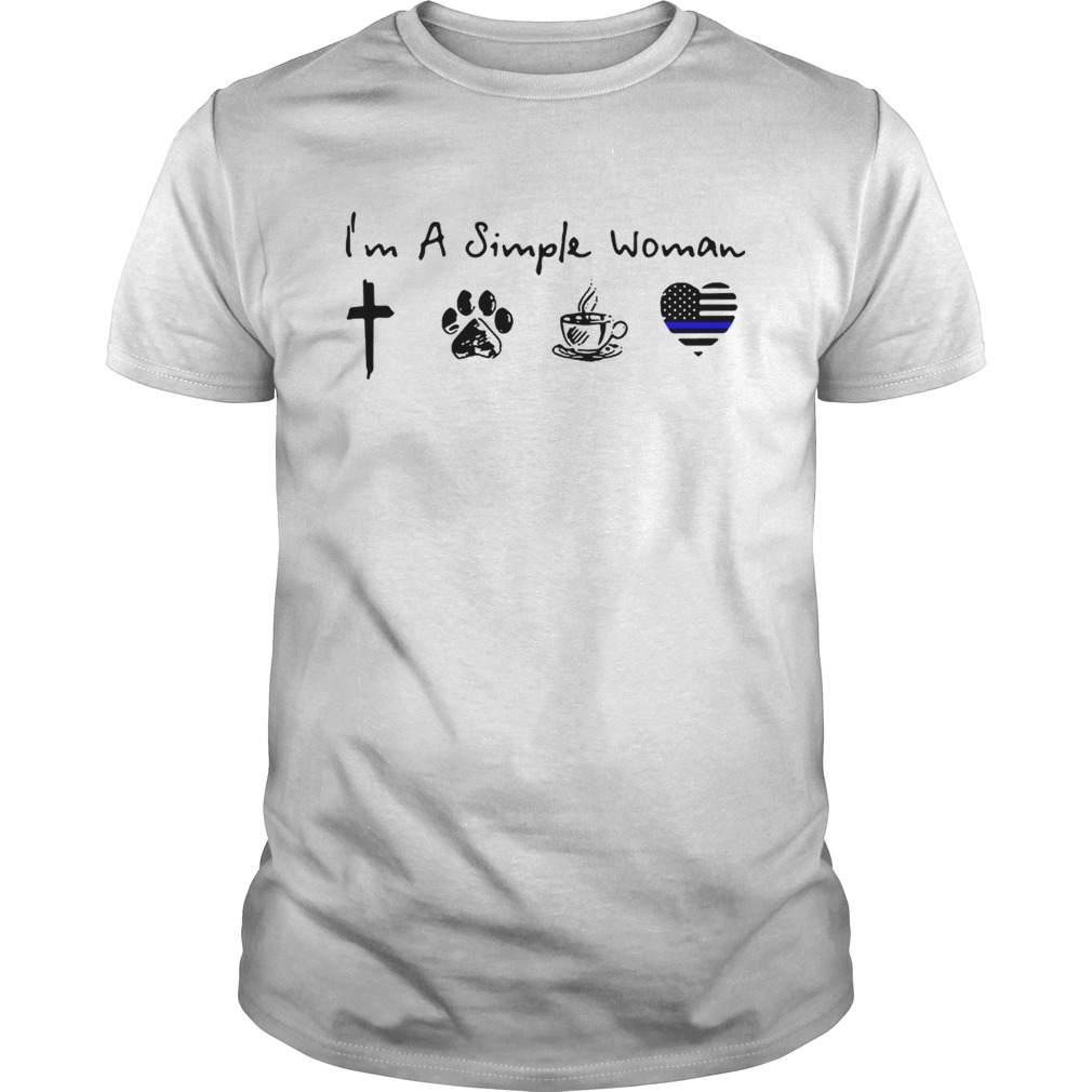 Im a simple woman I love Jesus dog coffee and Police shirt