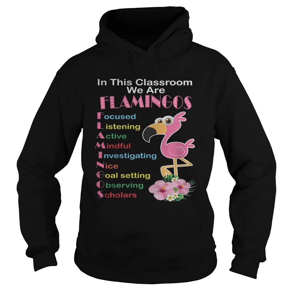 In This Classroom We Are Flamingo Focused Listening Active Mindful Shirt Hoodie