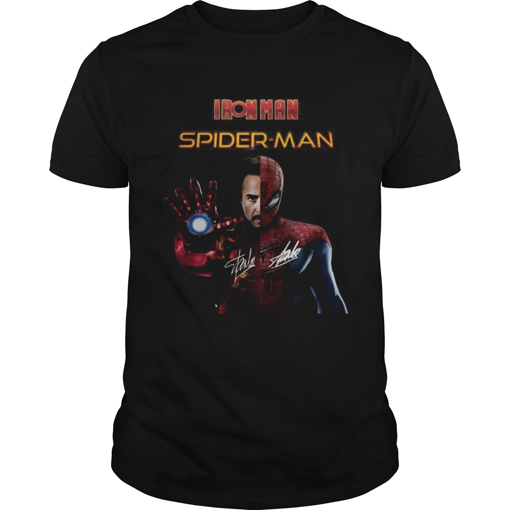 Iron man and Spiderman signatures shirt