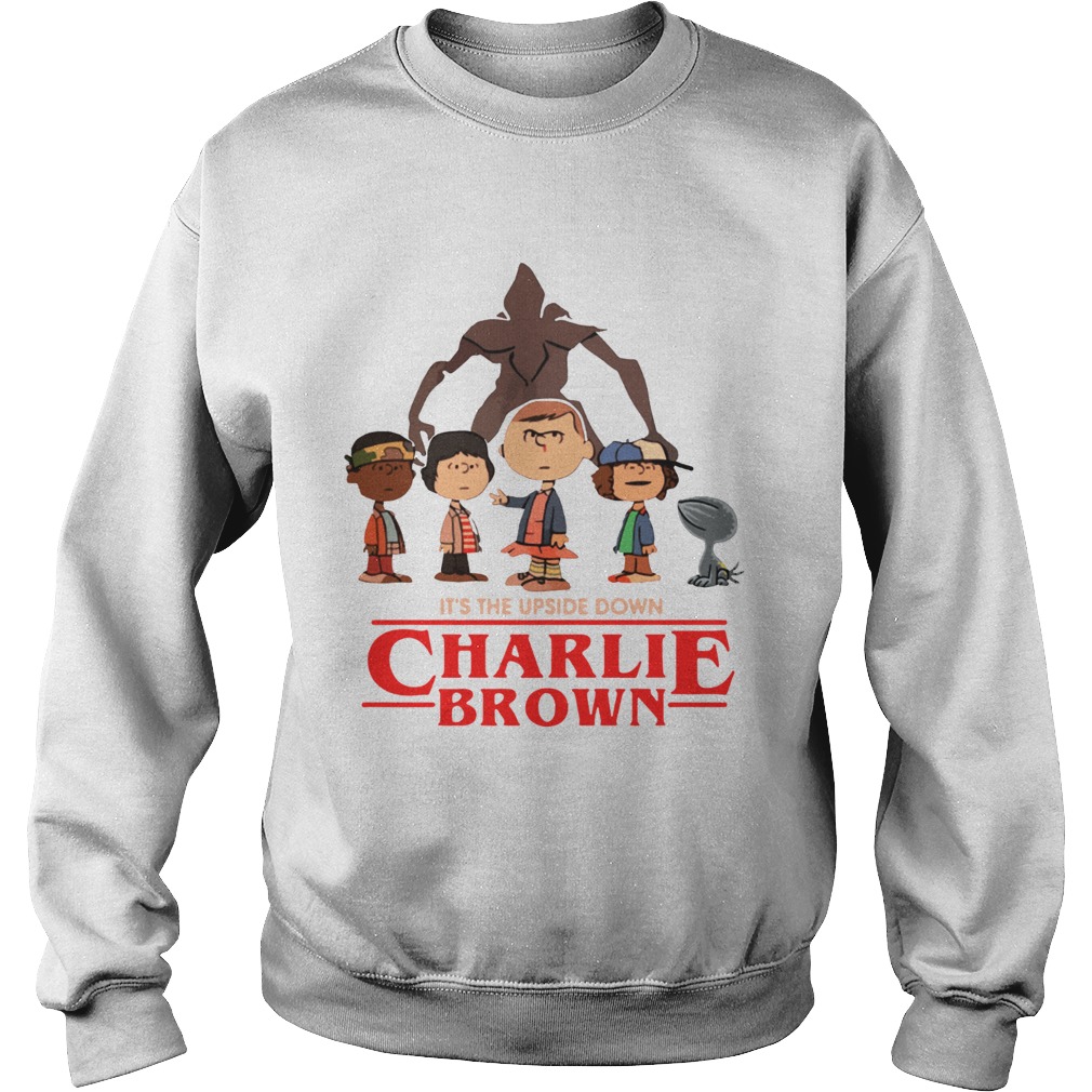 Its the upside down Charlie Brown Stranger Things Sweatshirt