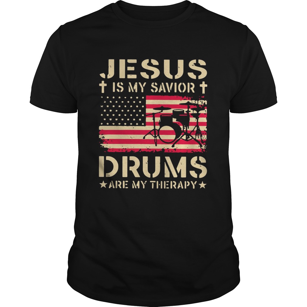 Jesus is my savior drums are my therapy shirt