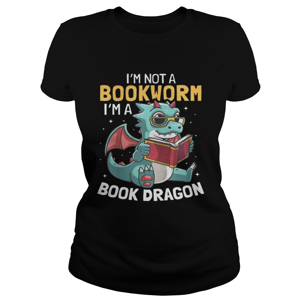 Kids Book Dragon With Wings Bookworm Funny For Kids Classic Ladies