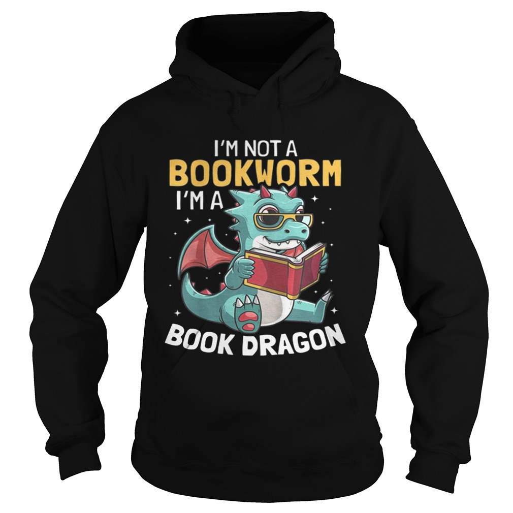 Kids Book Dragon With Wings Bookworm Funny For Kids Hoodie