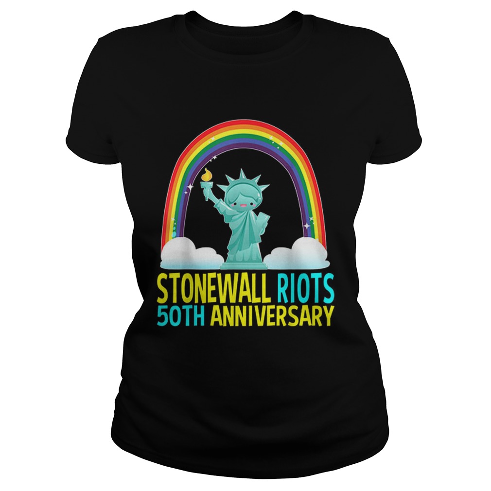 Lgbtq Gay Pride Month Stonewall 50th Anniversary Rainbow Liberty Enlightening the World Classic Ladies