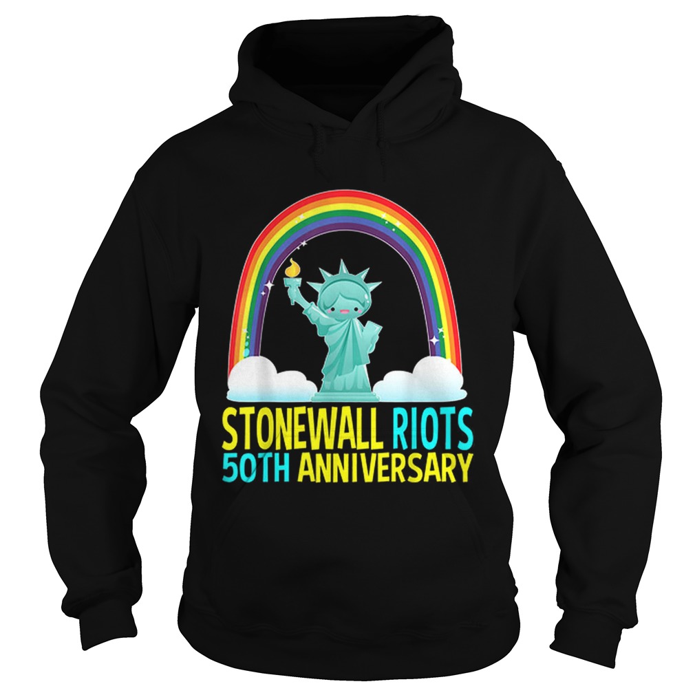 Lgbtq Gay Pride Month Stonewall 50th Anniversary Rainbow Liberty Enlightening the World Hoodie