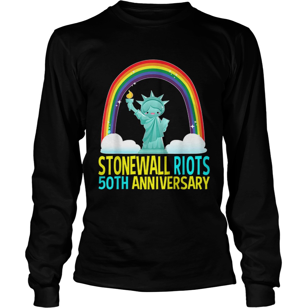 Lgbtq Gay Pride Month Stonewall 50th Anniversary Rainbow Liberty Enlightening the World LongSleeve