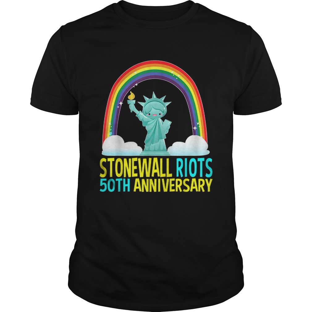 Lgbtq Gay Pride Month Stonewall 50th Anniversary Rainbow Liberty Enlightening the World shirt