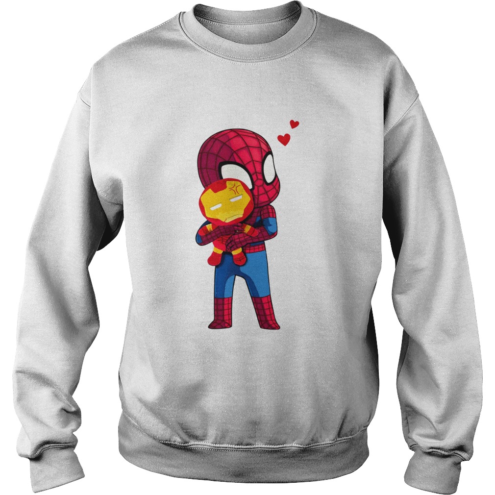 Lovely Spider Man Hug baby Iron Man Sweatshirt