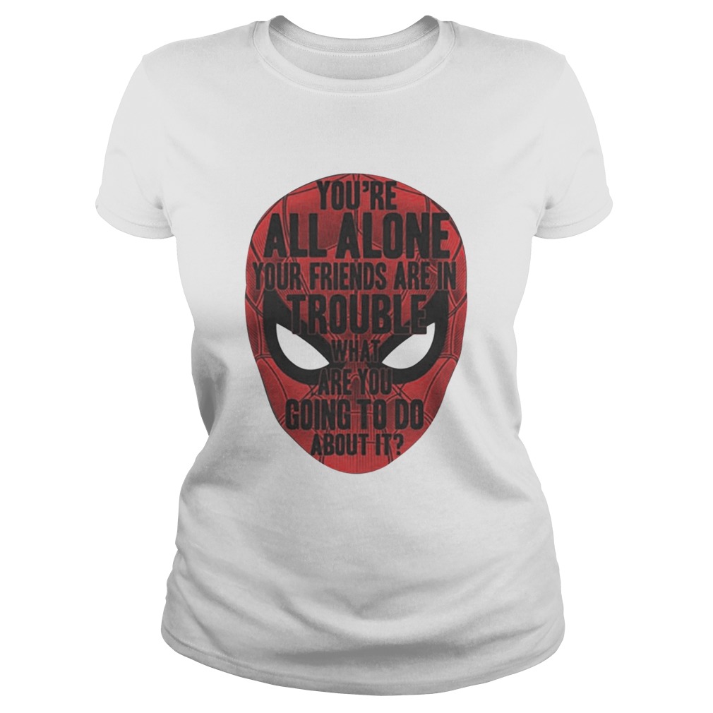 Marvel SpiderMan far from home face words Classic Ladies