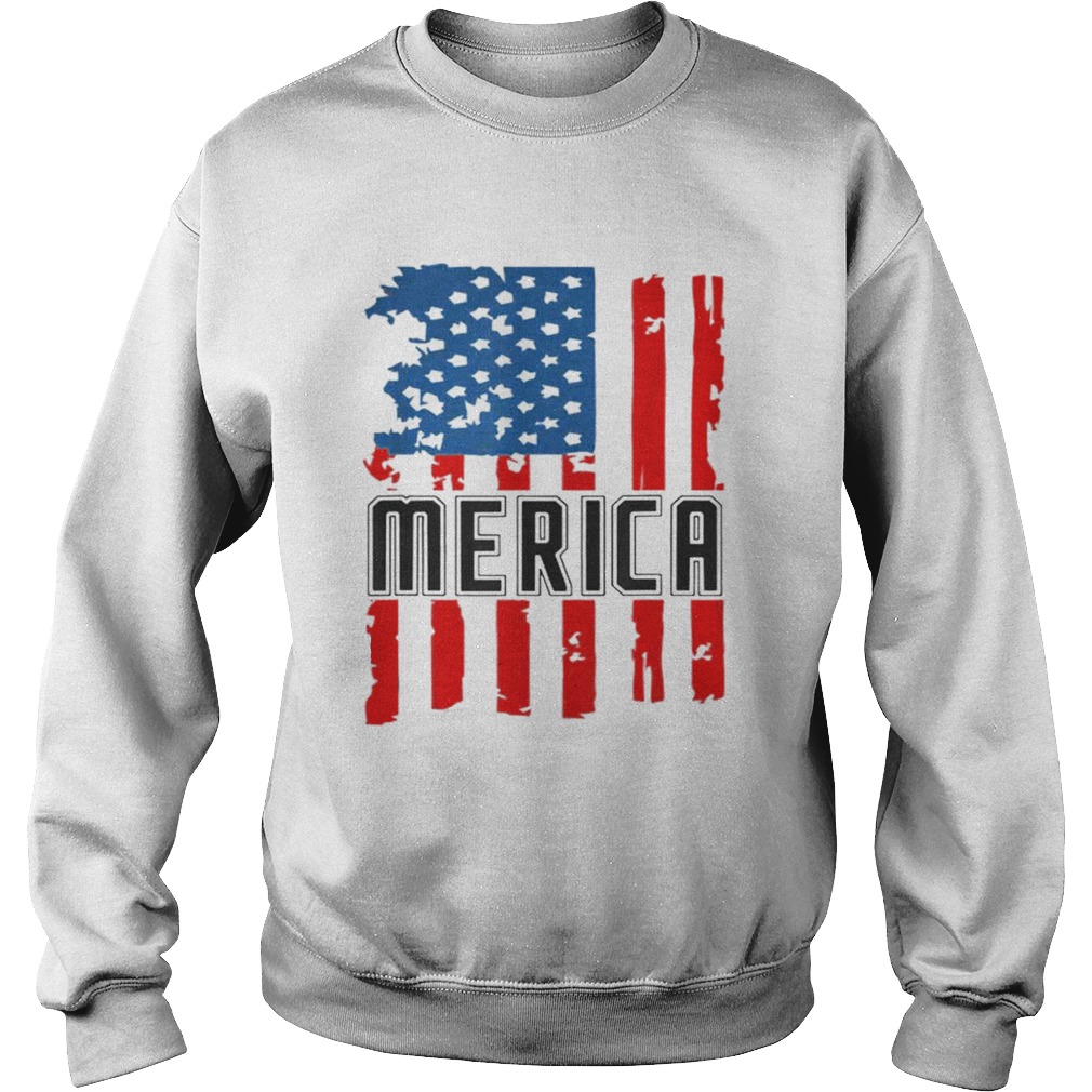 Merica Vintage American Flag 4th Of July American Flag Sweatshirt