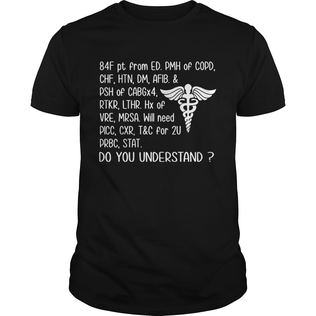 Nurse 84F ptfrom ED PMH of COPD do you understand shirt