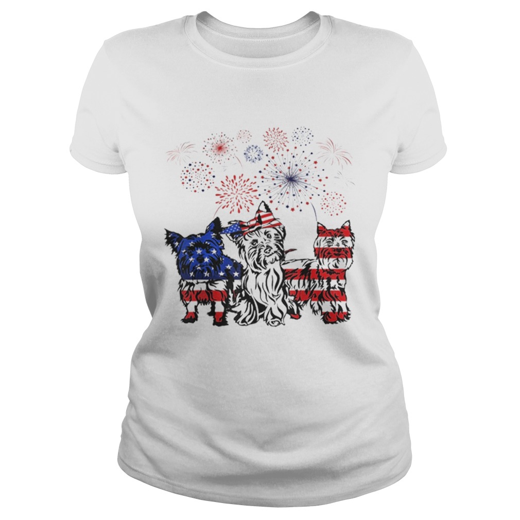 Official Yorkie 4th Of July America Flag Firework Happy Independence Day Classic Ladies