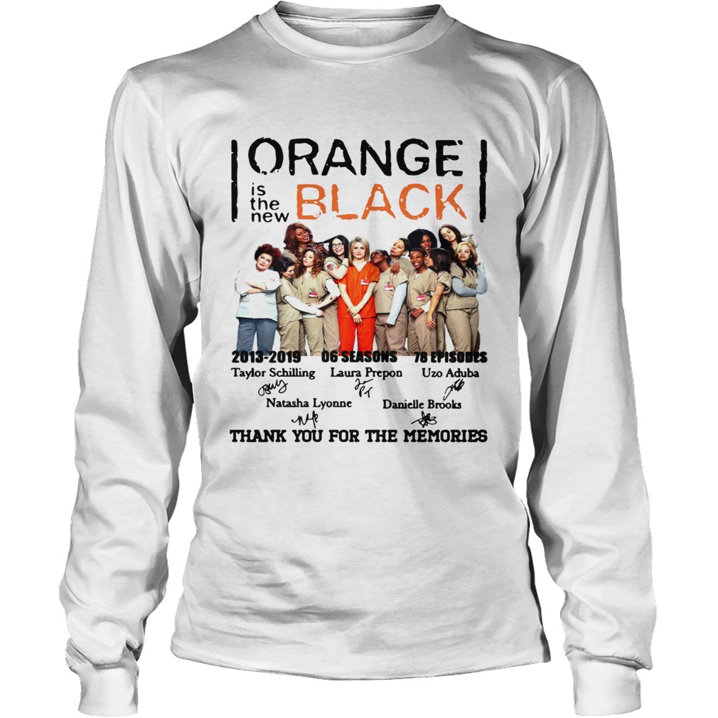 Orange black is the new thank you for the memories signature LongSleeve