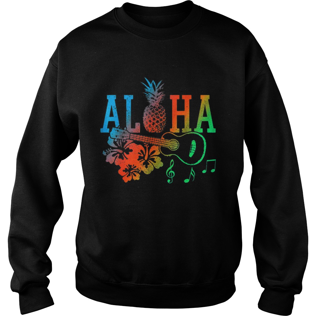 Original AlohaHawaiian Pineapple Ukulele Hibiscus Summer Sweatshirt