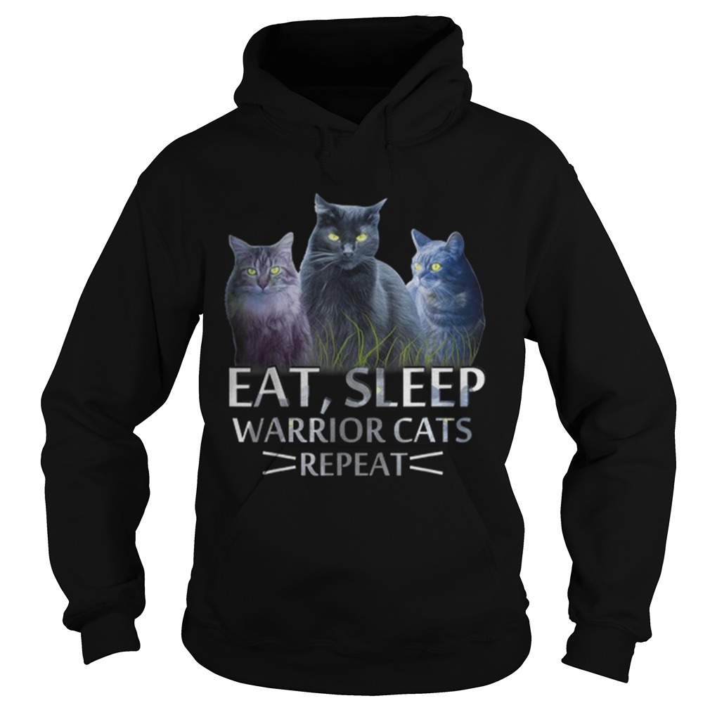 Original Eat Sleep Warrior Cats Repeat Cat Lover Hoodie
