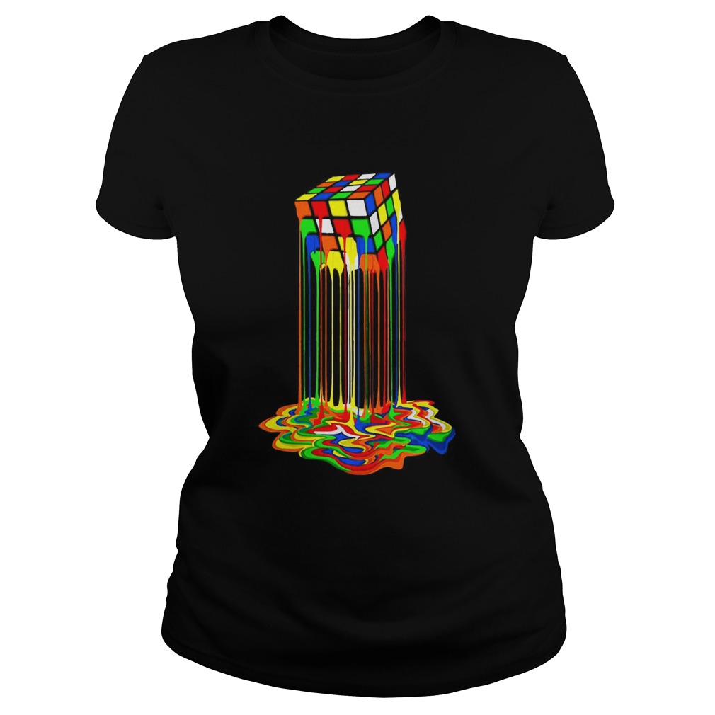 Original Rainbow Abstraction Melted Rubiks Cube Colorful Cube Classic Ladies