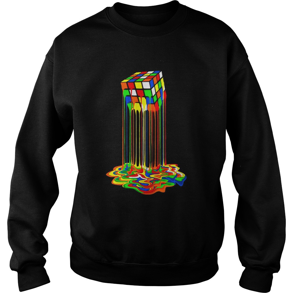Original Rainbow Abstraction Melted Rubiks Cube Colorful Cube Sweatshirt