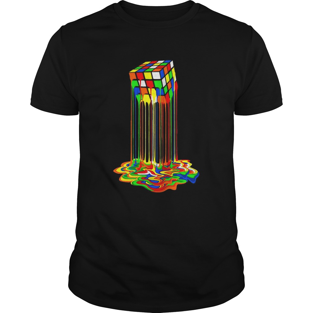 Original Rainbow Abstraction Melted Rubiks Cube Colorful Cube shirt