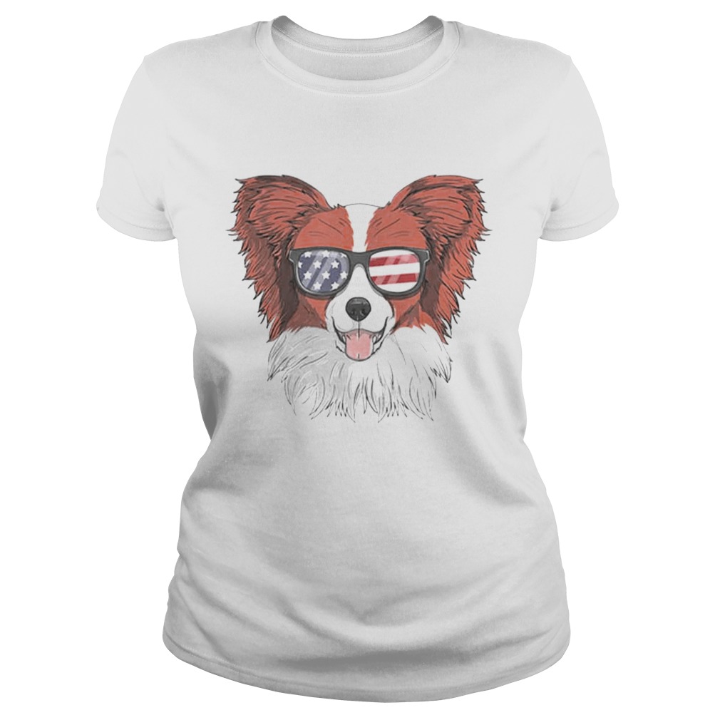 Papillon Dog Patriotic Usa 4th Of July American Classic Ladies