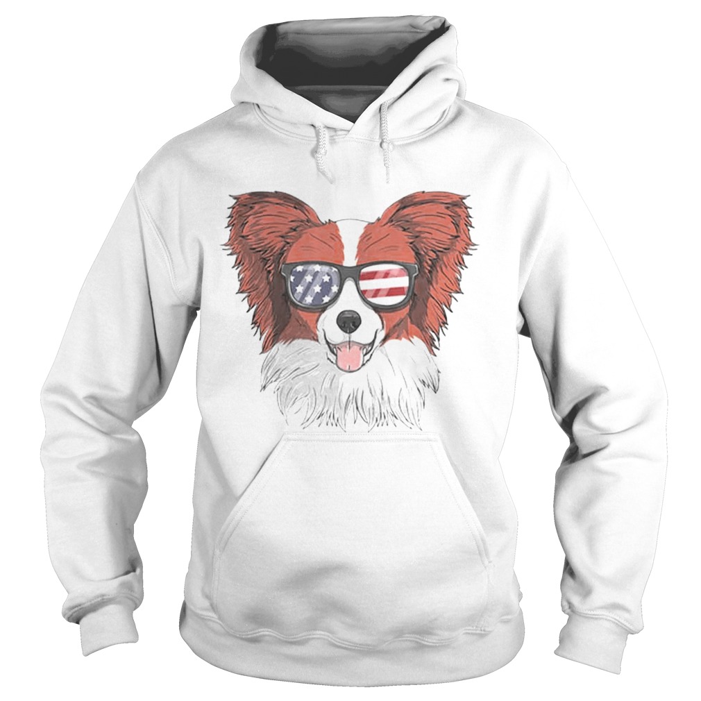 Papillon Dog Patriotic Usa 4th Of July American Hoodie